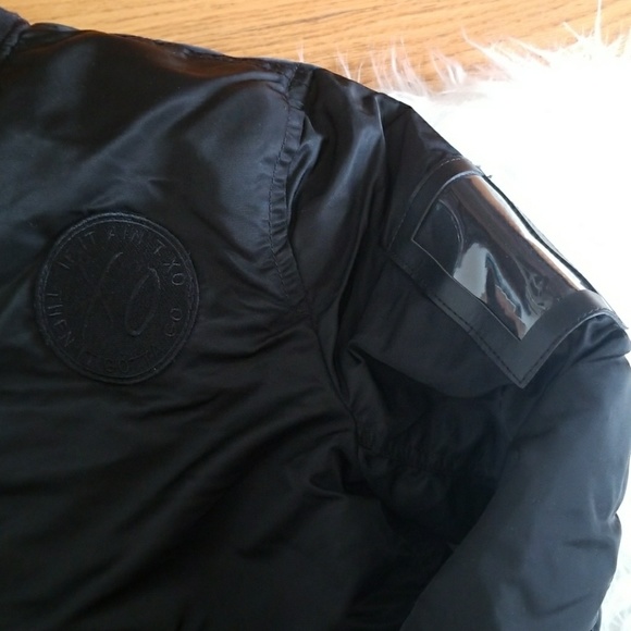 H&M Jackets & Coats Hm Xo Weekend Black Patch Bomber Jacket Poshmark